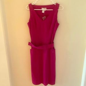 Spiegel Sleeveless dress with belt. Fucsia. Size 8